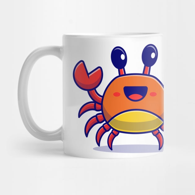 Cute Crab Cartoon Vector Icon Illustration by Catalyst Labs